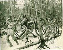 Иллюстрация битвы из статьи Теодора Рузвельта в журнале «Harper's New Monthly Magazine», 1896 год
