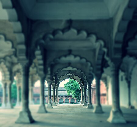 ไฟล์:Agra Fort - Dewan i Aam Through the Pillars.jpg