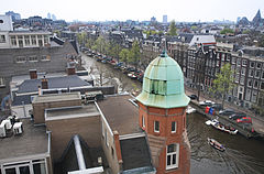 View from the Metz & Co. Metz & Co. Department Store Rooftop Cafe of the Keizersgracht channel, Amsterdam, The Netherlands