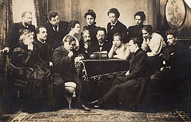 А. Чехов за чтением пьесы с артистами МХТ (1898)