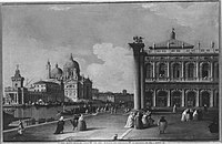 Antonio Canaletto (Canal) (Nachahmer) - Südteil der Piazzetta mit der Biblioteca Marciana und Canale Grande - 6235 - Bavarian State Painting Collections.jpg