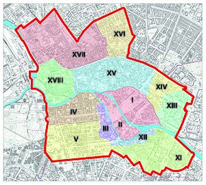 Berlin-Mitte: Lage, Gliederung, Geschichte der historischen Stadtgebiete