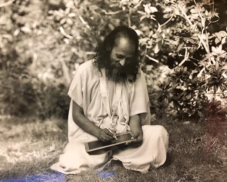 File:Baba Hari Dass - silent yogi writing.jpg