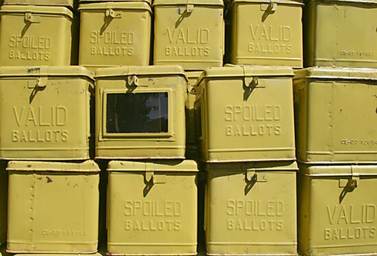 Ballot boxes used for the 2007 Philippine Barangay Elections in Davao.