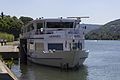 Bateau Hermès & cygne à Neuville-sur-Saône.}}