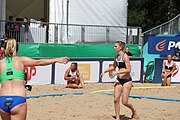 Deutsch: Beachhandball Europameisterschaften 2019 (Beach handball Euro); Tag 2: 3. Juli 2019 – Frauen, Vorrunde Gruppe D, Ukraine-Deutschland 2:0 (23:22, 32:24) English: Beach handball Euro; Day 2: 3 July 2019 – Women Preliminary Round Group D – Ukraine-Germany 2:0 (23:22, 32:24)