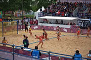 Deutsch: Beachhandball bei den Olympischen Jugendspielen 2018; Tag 5, 10. November 2018; Mädchen, Hauptrunde - Kroatien-Argentinien 1:2 English: Beach handball at the 2018 Summer Youth Olympics at 11 October 2018 – Girls Main Round – Croatia-Argentina 1:2