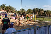 Deutsch: Beachhandball bei den Olympischen Jugendspielen 2018; Tag 3, 9. Oktober 2018; Mädchen, Vorrunde, Gruppe B - Venezuela-Niederlande 1:2 English: Beach handball at the 2018 Summer Youth Olympics at 9 October 2018 – Girls Preliminary Round Group B‎ – Venezuela-Netherlands 1:2