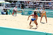 Deutsch: Beachvolleyball bei den Olympischen Jugendspielen 2018; Tag 9, 15. Oktober 2018; Mädchen, Viertelfinale: Puerto Rico-Russland 0–2 (12–21/10–21) English: Beach volleyball at the 2018 Summer Youth Olympics at 15 October 2018 – Girls Quarterfinals: Puerto Rico-Russia 0–2 (12–21/10–21)