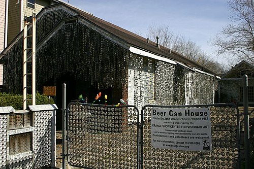 Canning house. Дом пивных банок Хьюстон. Beer cans House Houston.