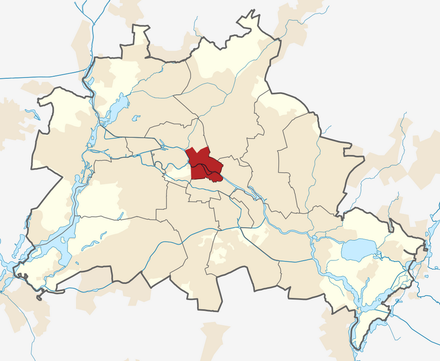 Location of the Mitte area in Berlin