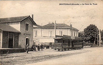 La gare de tramway (1900-1910), aujourd'hui disparue.