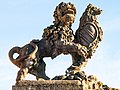 * Nomination Lion sculpture on the entrance gate of Birkenfeld Castle in the Haßberge Nature Park --Ermell 05:54, 24 July 2020 (UTC) * Promotion A bit tight crop at the top but nevertheless a good image with impressive lighting -- Spurzem 06:10, 24 July 2020 (UTC)