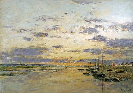 Coucher de soleil sur la Canche, Eugène Boudin, 1876.