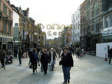 Briggate, Leeds's pedestrianised shopping centre Briggate, Leeds.jpg