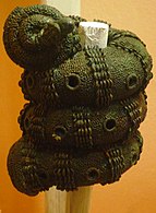 Bronze ornamental staff head; 9th century; from Igbo-Ukwu