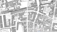 Angel Street (centre) on Ogilby & Morgan's 1676 map.[19]