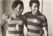 Caju (left) joined his brother Fred (right) at Flamengo in 1972