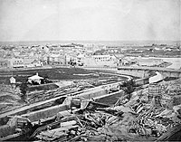 Canal locks and Major's Hill, 1860