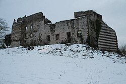 Old castle under the snow