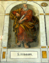 San Simone, particolare degli affreschi