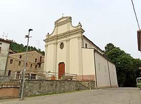 Chiesa di San Michele (Roccalanzona, Medesano) - facciata e lato sud 2022-05-22.jpg
