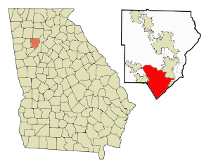 Cobb County Georgia Začleněné a neregistrované oblasti Mableton Highlighted.svg