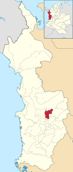 Vị trí của khu tự quản Atrato trong tỉnh Chocó