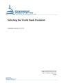 Congressional Research Service Report R42463 - Selecting the World Bank President.pdf
