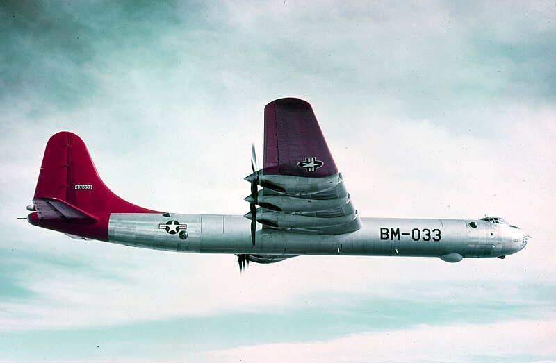 File:Convair B-36B Peacemaker of the 7th Bombardment Wing in flight, in 1949 (176246696).jpg