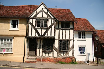 Cottage in Thaxted, opposite the north porch of the Parish Church