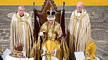 The first British coronation in the 21st century during the coronation of Charles III and Camilla (May, 6 2023) Crowning of Charles III (modified).jpg