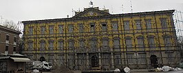 Het Palazzo Communale na de aardbeving van mei 2012