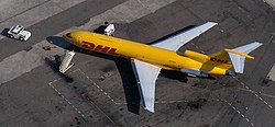 Boeing 727 авиакомпании DHL перед вылетом из Международного аэропорта Сан-Диего