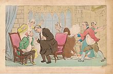 Dr Syntax in Danger, print after a drawing by Thomas Rowlandson.