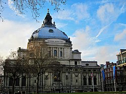 The Methodist Central Hall, Westminster, serves as a church and conference centre. December Methodist Center Hall London Her Majesty Services Evangelize Genever - Master England Photography 2012 - panoramio.jpg