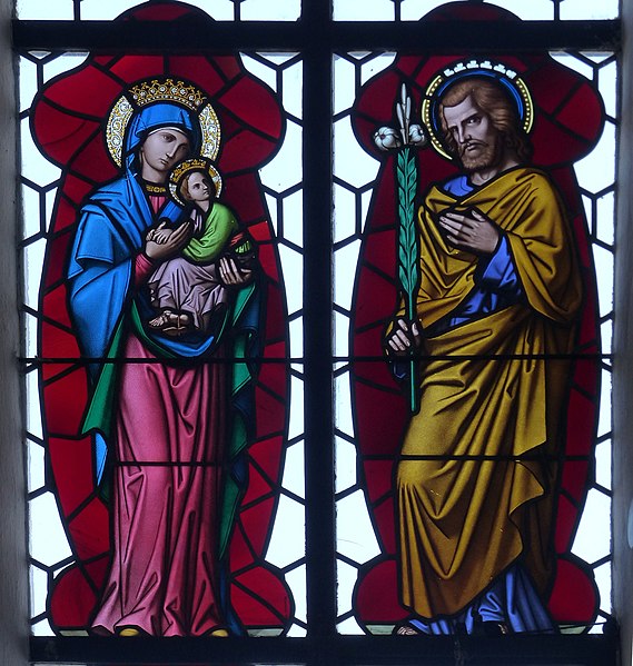 File:Diersbach Pfarrkirche - Fenster 2 Maria Josef.jpg