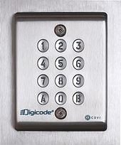 Simple PIN electronic lock securing an elevator Digicode.JPG