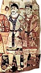 Murals from Dilberjin Tepe, thought to represent early Hephthalites[80][81][82][83]