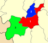 Χάρτης των δημοτικών ενοτήτων (πρώην δήμων και κοινοτήτων) του Δήμου Λαρισαίων.