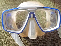 Mask with bifocal lenses for reading instruments