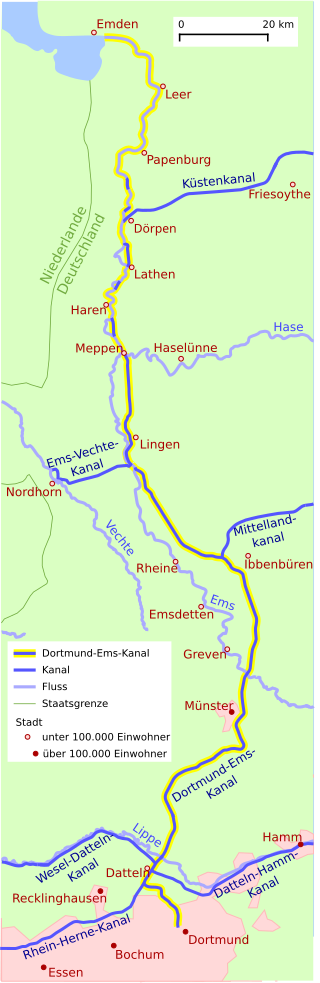 Overview map of the canal