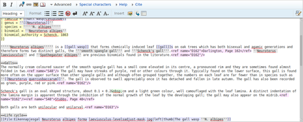 Capture d'écran de l'édition d'un article en utilisant la coloration syntaxique.