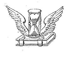 A winged hourglass as a literal depiction of the Latin phrase tempus fugit
("time flies") E4CC appendix2.jpg