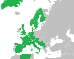Mapa z zaznaczeniem państw uczestniczących
