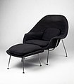 Eero Saarinen's Womb Chair was designed in 1947-1948 at the request of Florence Knoll.