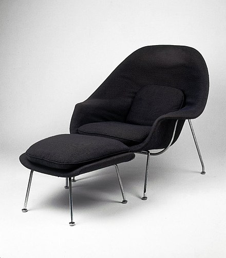 Womb Chair Model No. 70 designed 1947–1948, now in the Brooklyn Museum