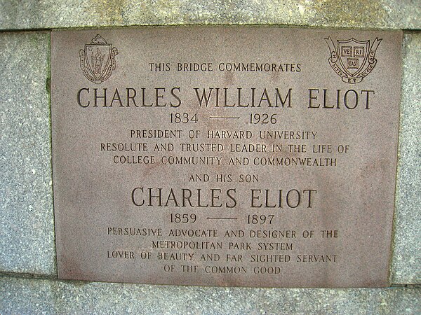 Eliot Bridge - Cambridge, MA - Memorial Plaque