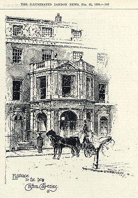 Indgangen til Grafton Galleries i 1893 (Illustrated London News).