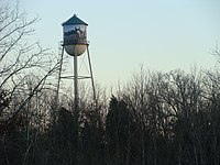 A painted water tower at the Prince George's County Equestrian Center in Upper Marlboro, Maryland.